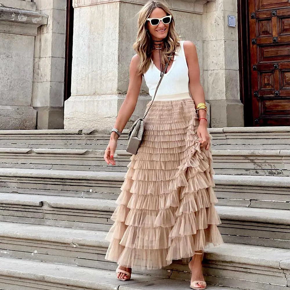 Fringed Style A-line Skirt