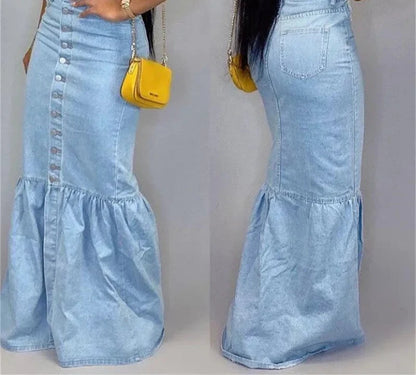 The Fishtail Denim Skirt