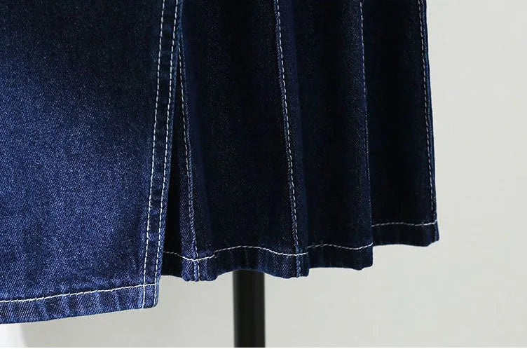 Cross Button Stylish Jean Skirt