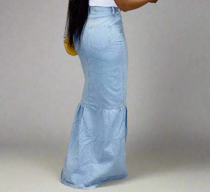 The Fishtail Denim Skirt