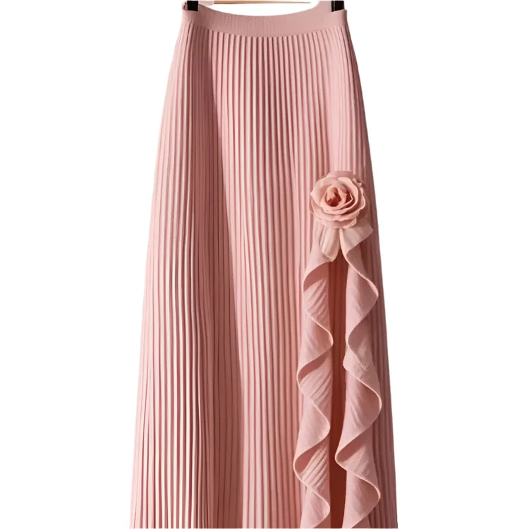 Very Cute Flower Detailed Knit Skirt