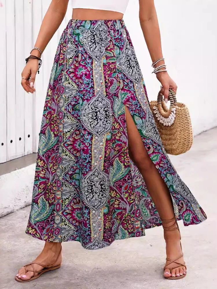 Classic Good Vibes Paisley Skirt