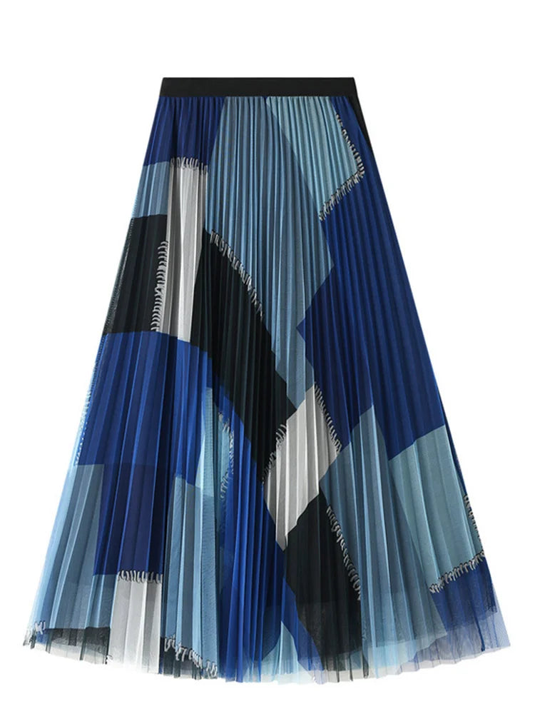 Vintage Style Geometric Prints Skirt