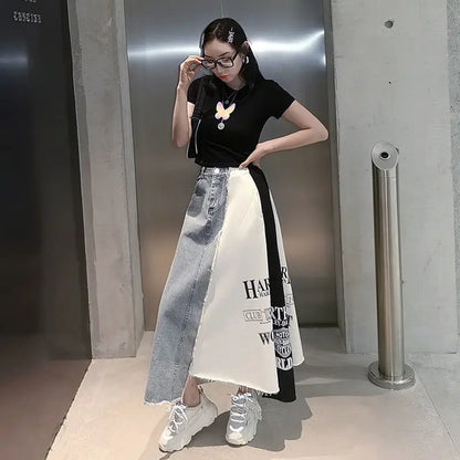 Urban Style Mix Jean Skirt