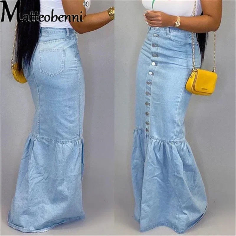 The Fishtail Denim Skirt