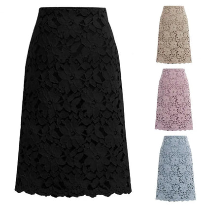 Floral Embellished Lace Skirt