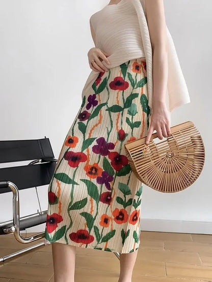 Multi Floral Printed Skirt