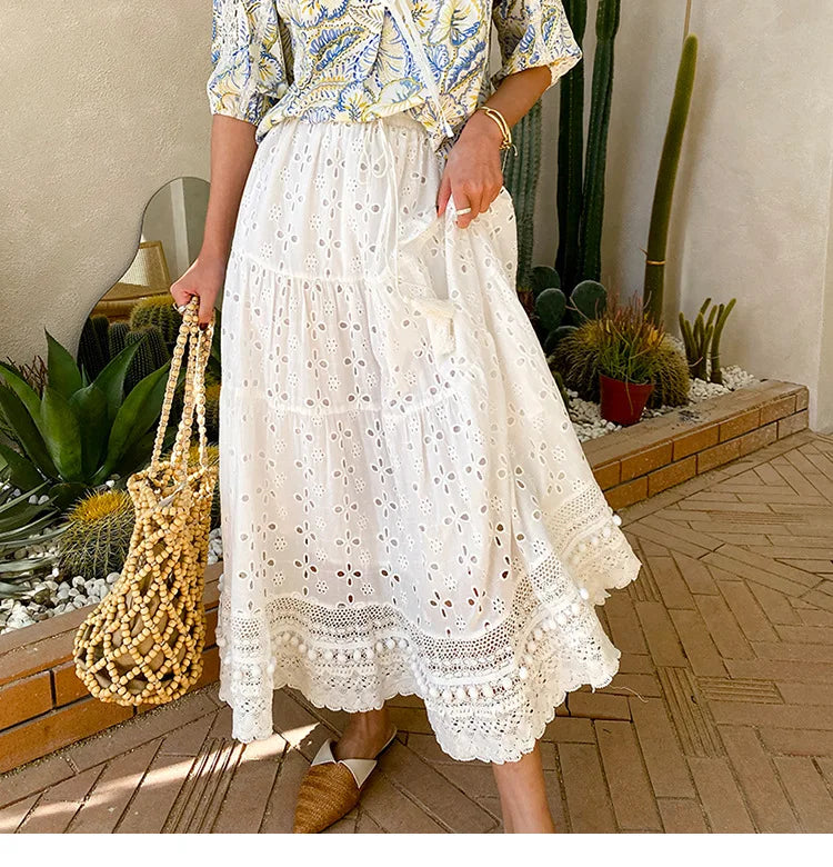 Stretch Embroidery Design Skirt