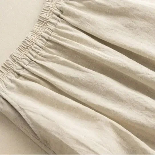 Linen Skirt with Delicate Embroidery