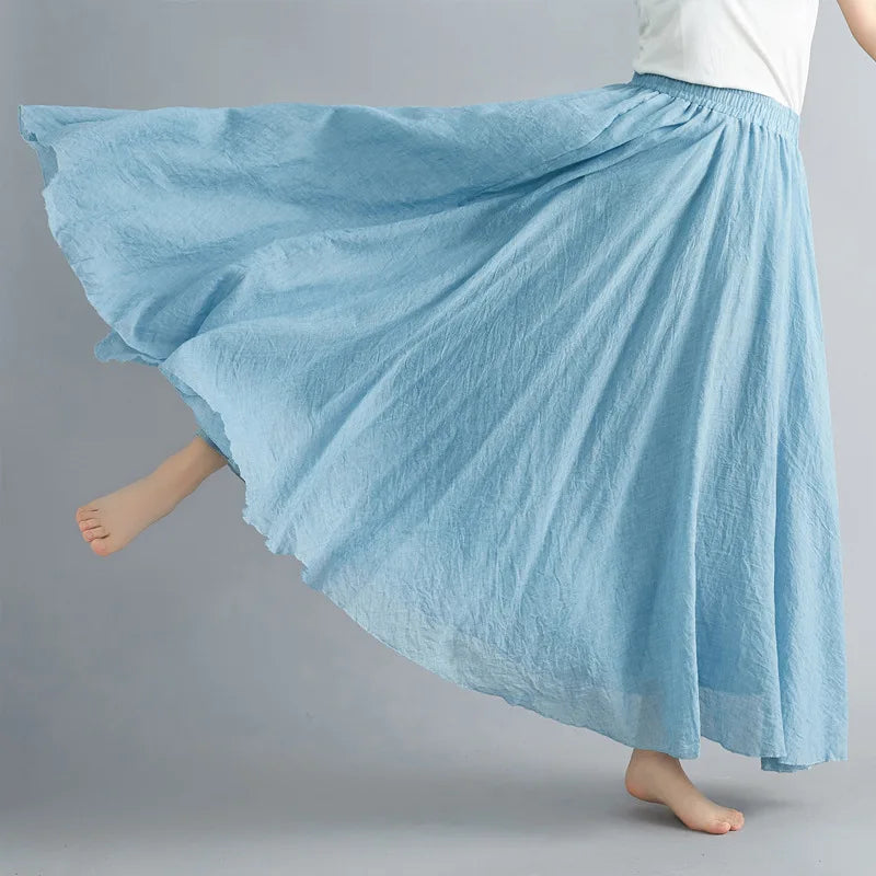 A-line Solid Color Skirt