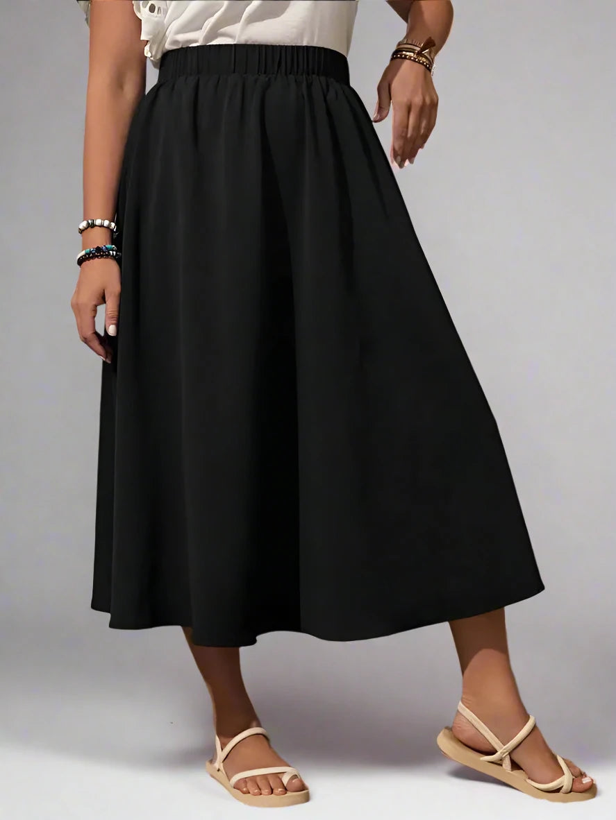 The Go 2 Basic Elastic Waist Skirt upto 5XPlus