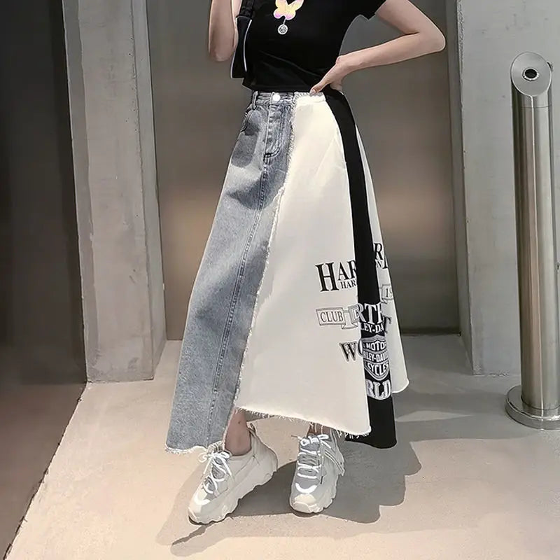 Urban Style Mix Jean Skirt