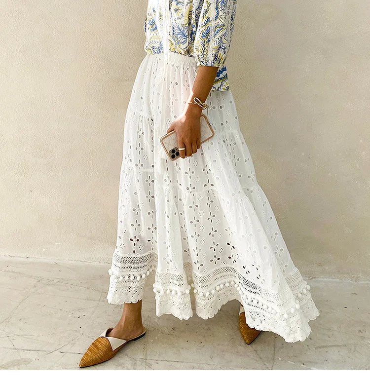 Stretch Embroidery Design Skirt