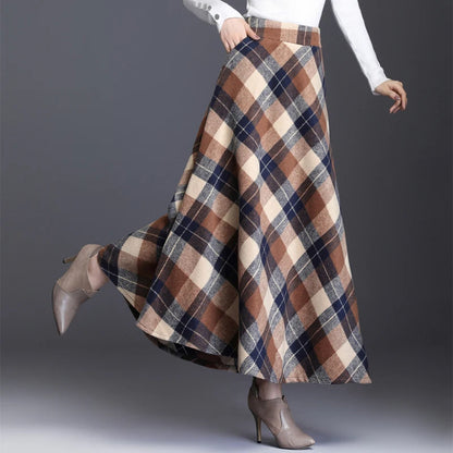 Cascading Plaid Printed Skirt