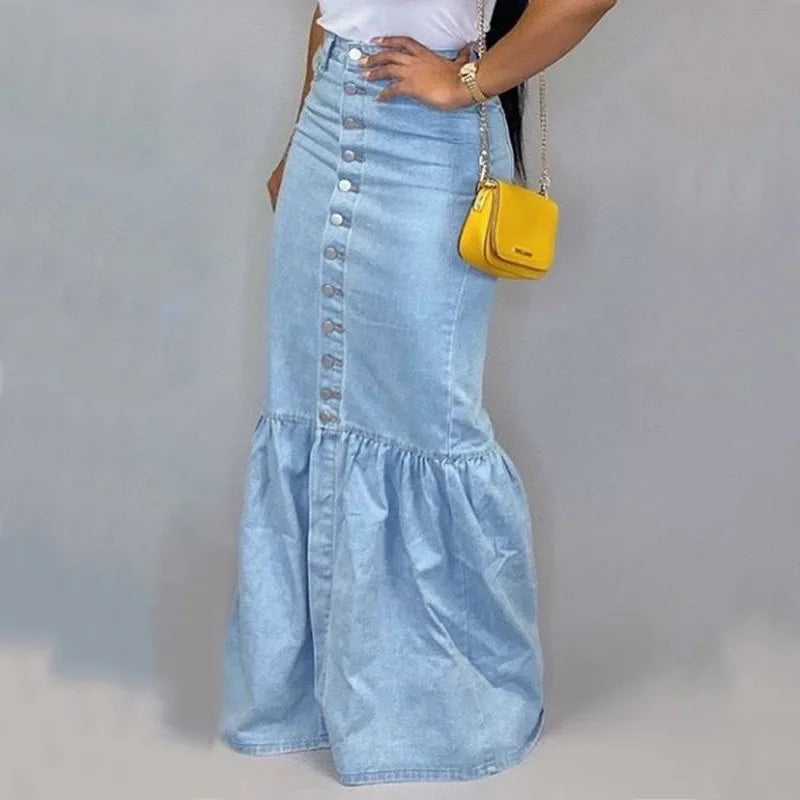 The Fishtail Denim Skirt