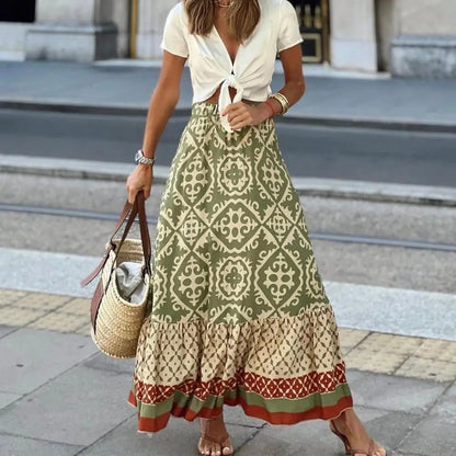 Boho Charm Printed Skirt