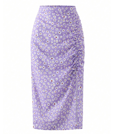 Pleasantly Floral Midi Skirt