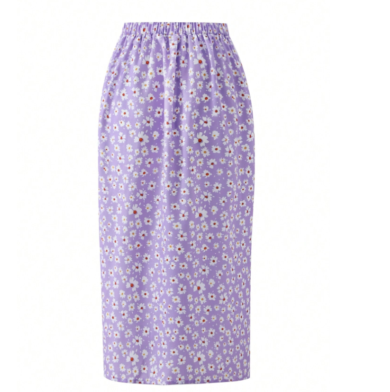 Pleasantly Floral Midi Skirt