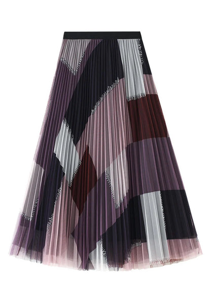 Vintage Style Geometric Prints Skirt