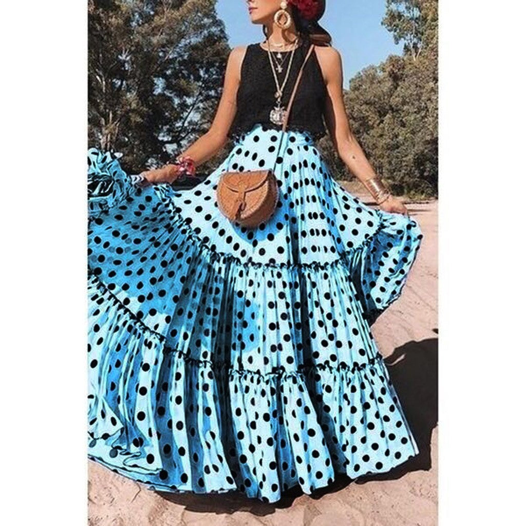 Beautiful Dots Ruffle Skirt