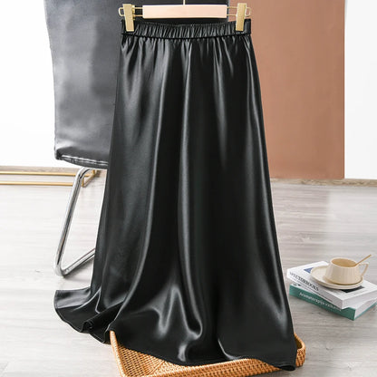 Smooth Sophistication Satin Skirt upto 7X Plus